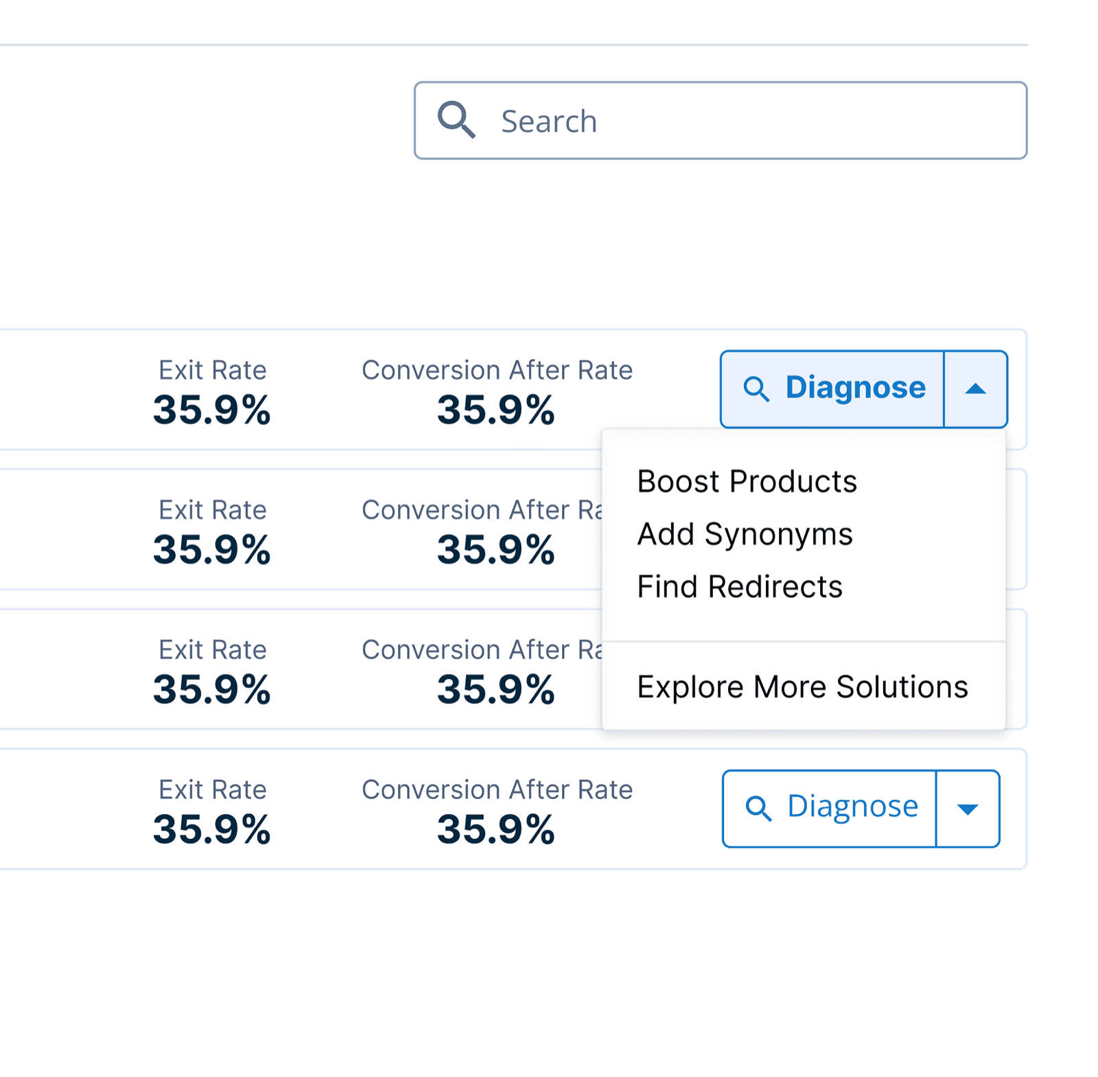 Every insight, a next action — Diagnose