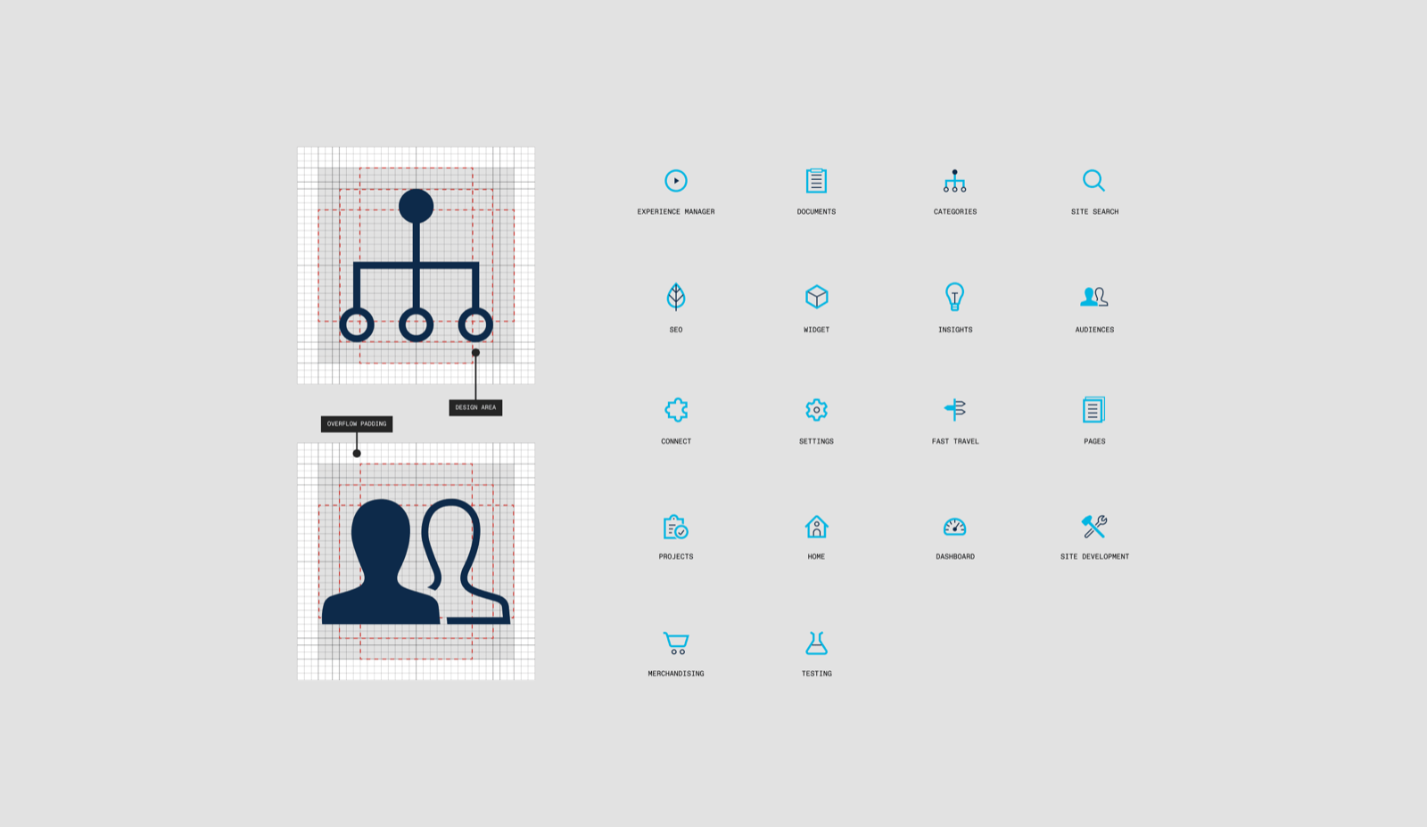 A custom icon set tied the tools together, so moving between them read as one product, not three.